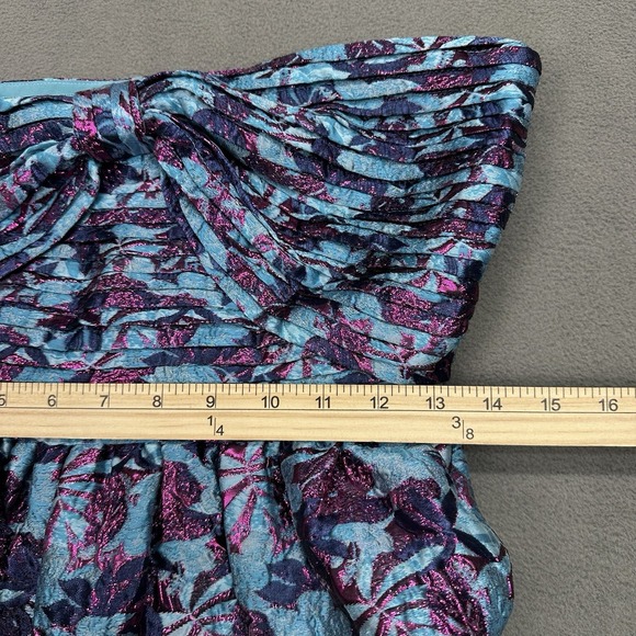 One33 Social Floral Jacquard Mini Dress Size 4 Strapless Tiered Ballroom‎ Skirt - Picture 10 of 13